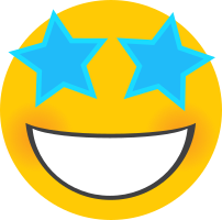Emoticono Cara somrient amb estels als ulls