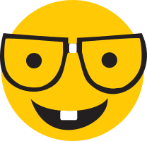 Emoticono cara d'estudiós